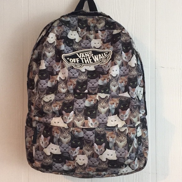 vans cat print backpack